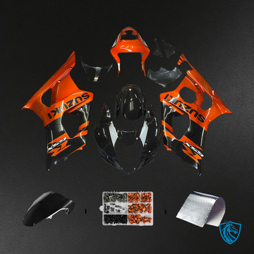 Suzuki GSXR1000 (2000-2002) Black and Orange - Fairing Kit