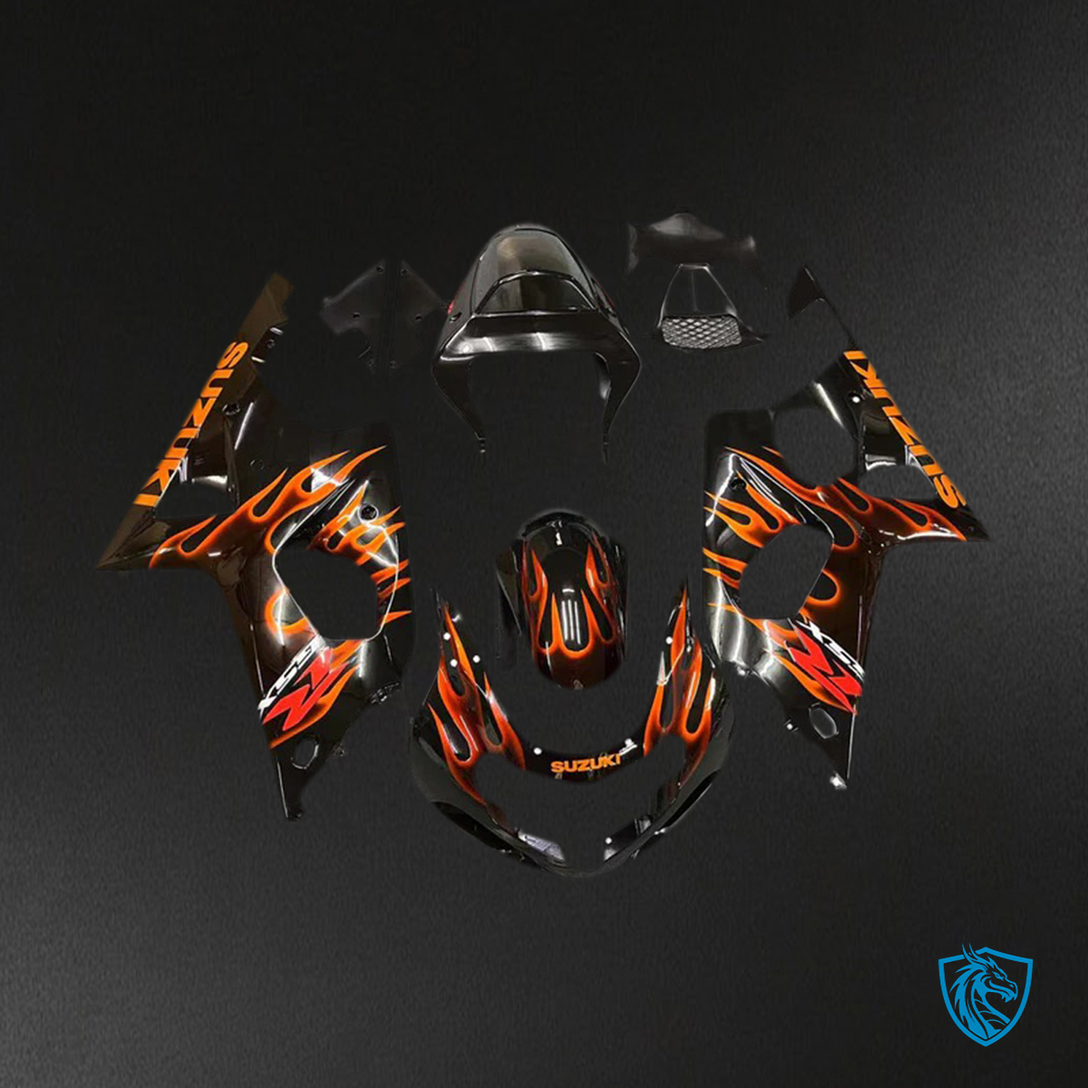 Suzuki GSXR1000 (2000-2002) Black & Orange - Fairing Kit