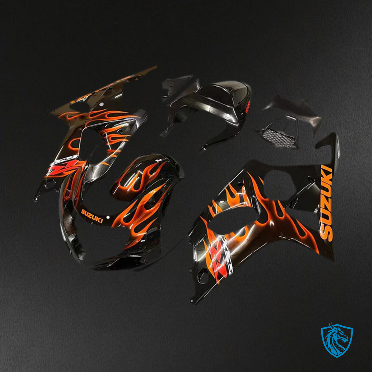 Suzuki GSXR1000 (2000-2002) Black & Orange - Fairing Kit