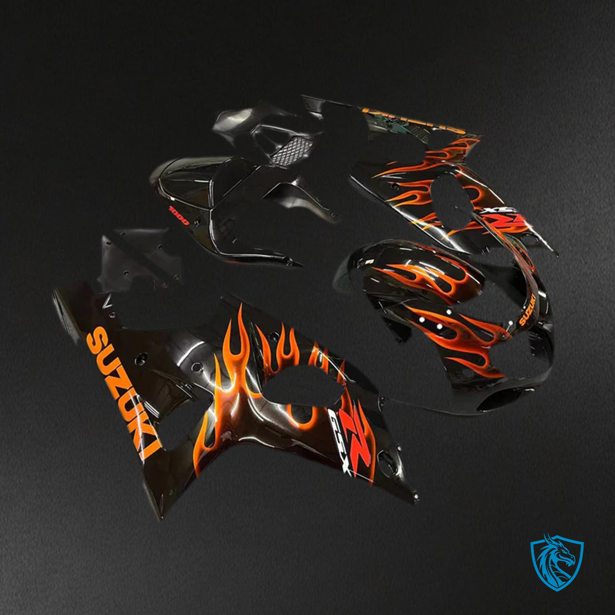 Suzuki GSXR1000 (2000-2002) Black & Orange - Fairing Kit