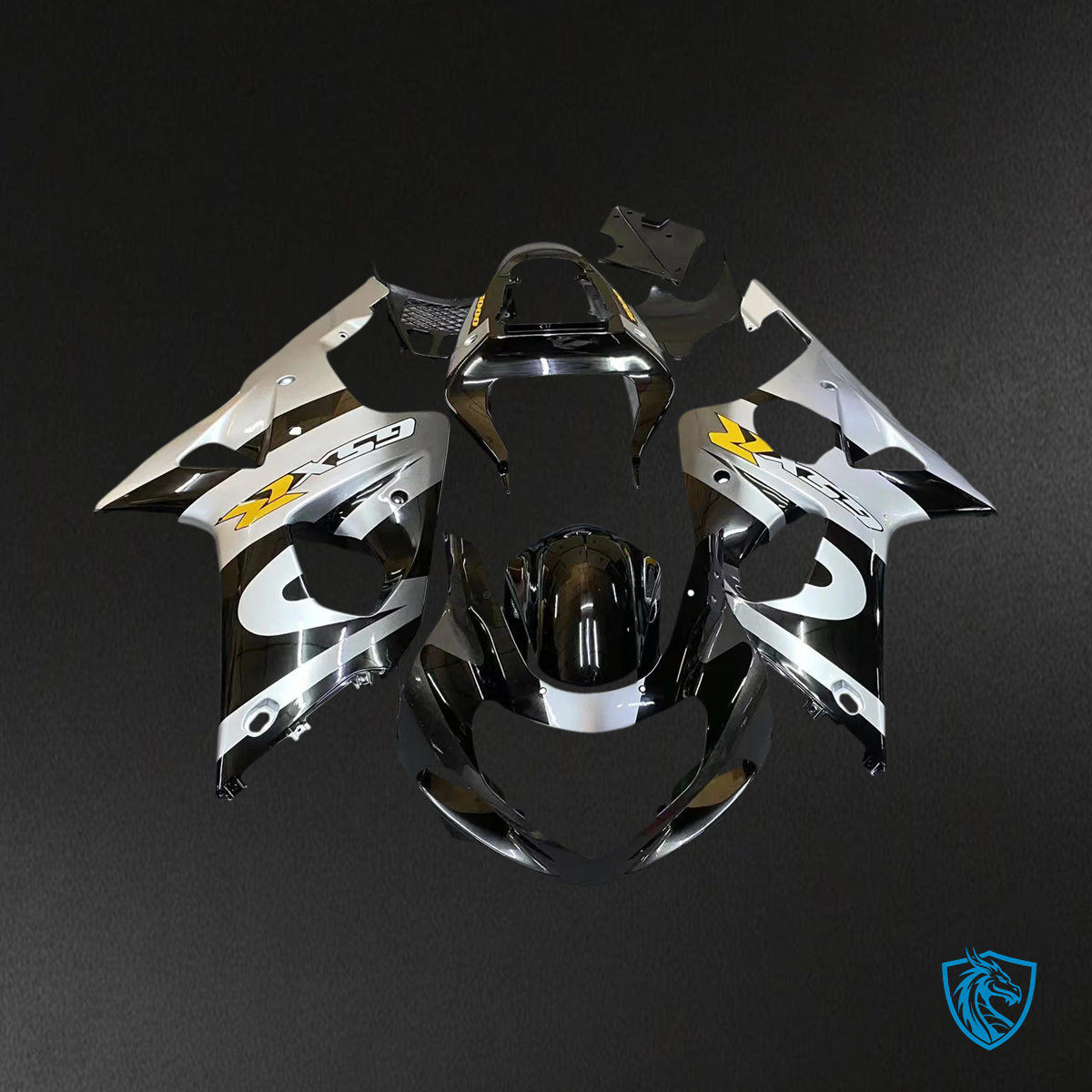 Suzuki GSXR1000 (2000-2002) Black & Silver - Fairing Kit