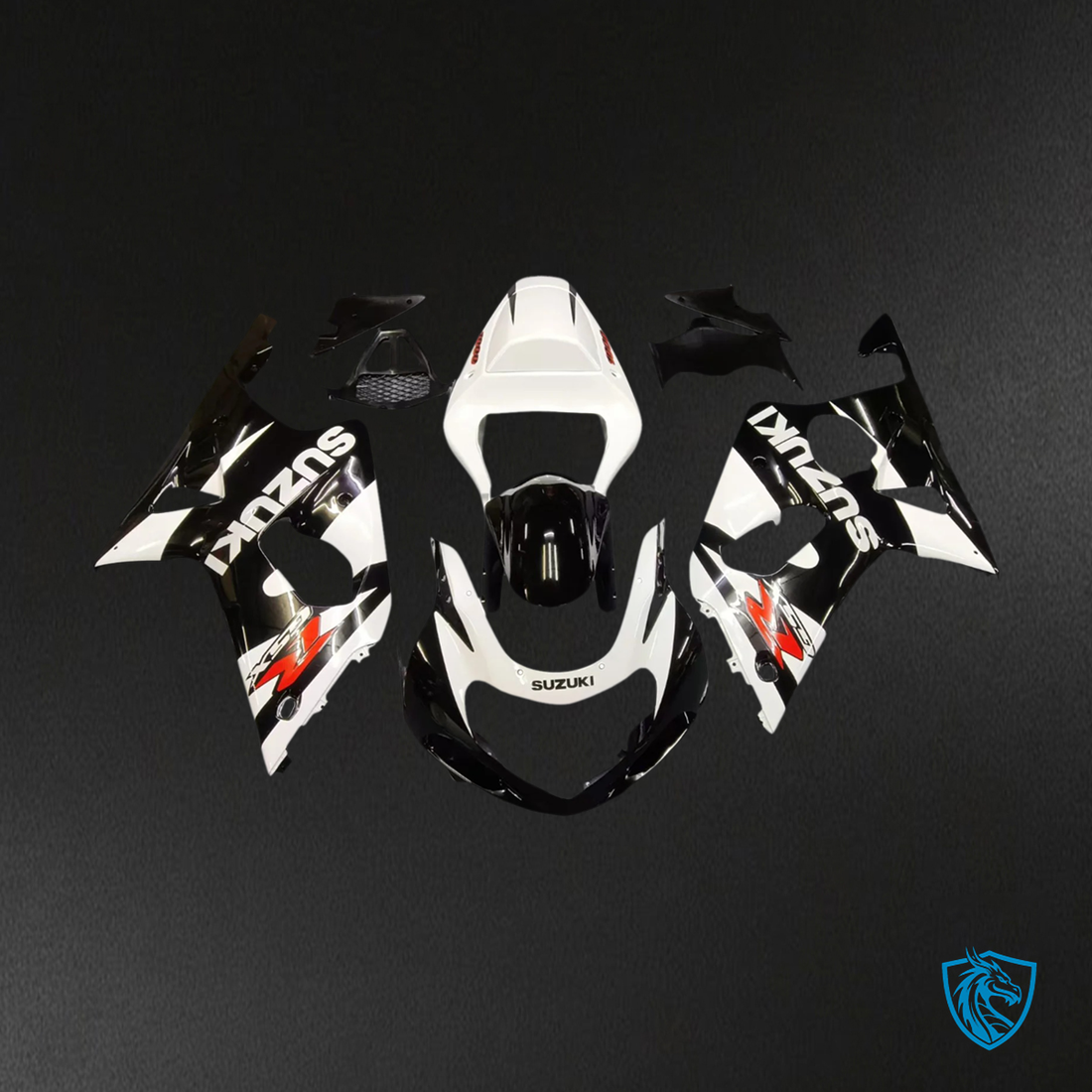 Suzuki GSXR1000 (2000-2002) White & Black - Fairing Kit