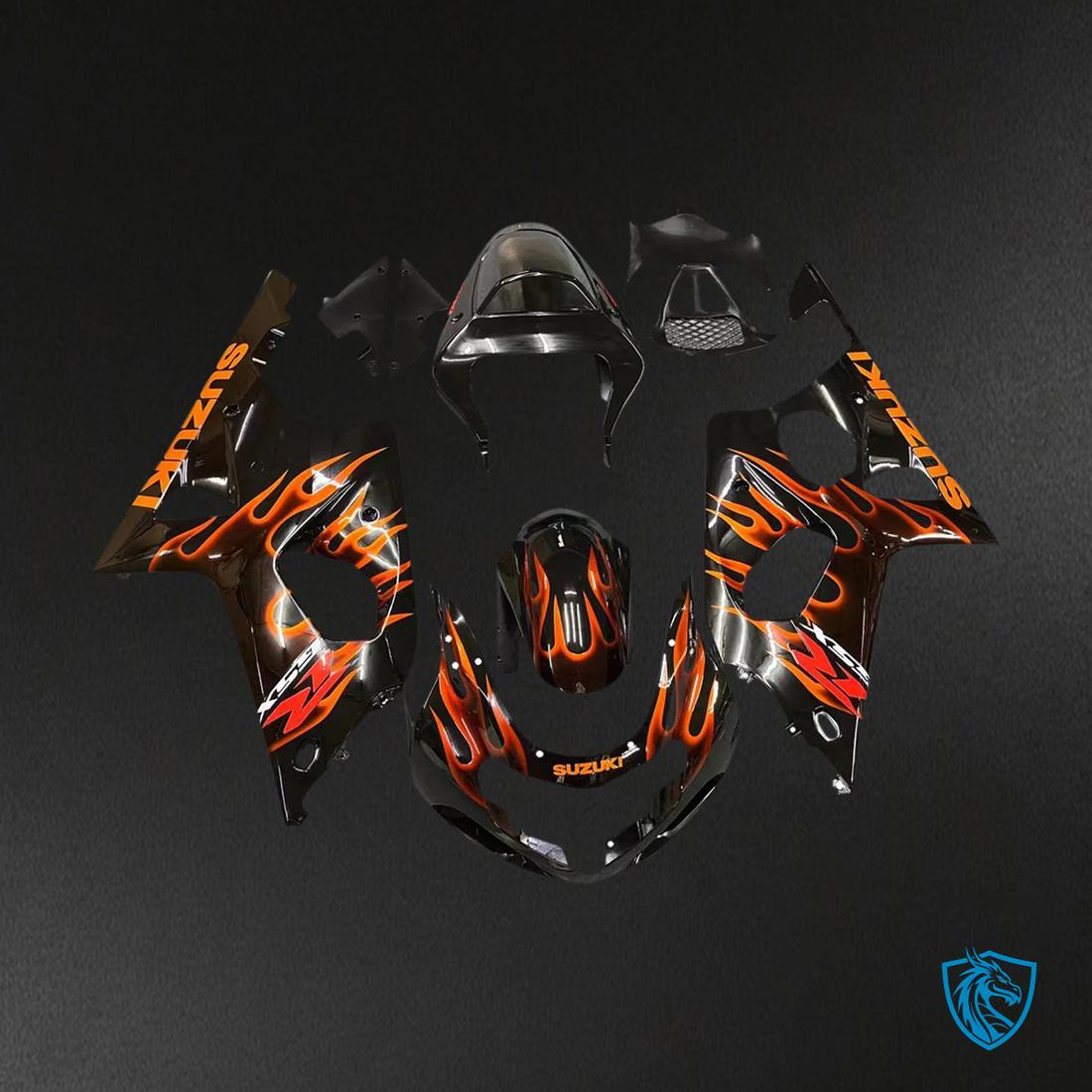 Suzuki GSXR 1000 (2000-2002) Black & Orange - Fairing Kit
