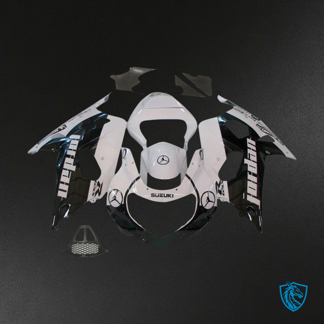 Suzuki GSXR1000 K1 K2 (2000-2002) White & Black - Fairing Kit