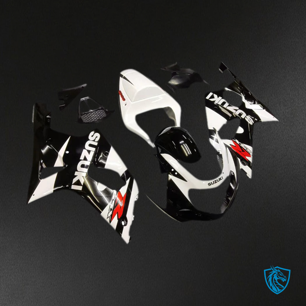 Suzuki GSXR1000 (2000-2002) White & Black - Fairing Kit