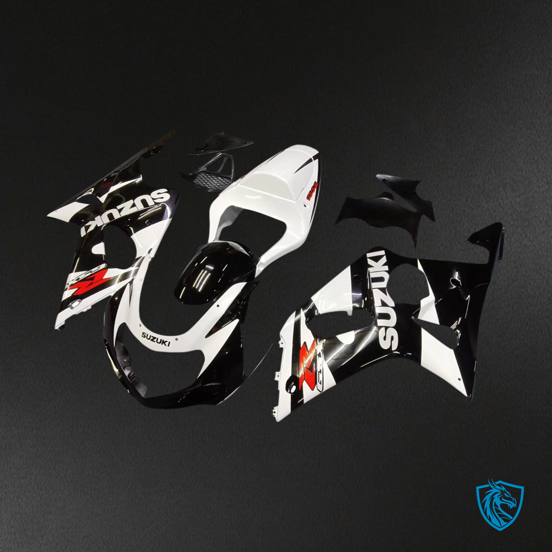 Suzuki GSXR 1000 (2000-2002) White & Black - Fairing Kit