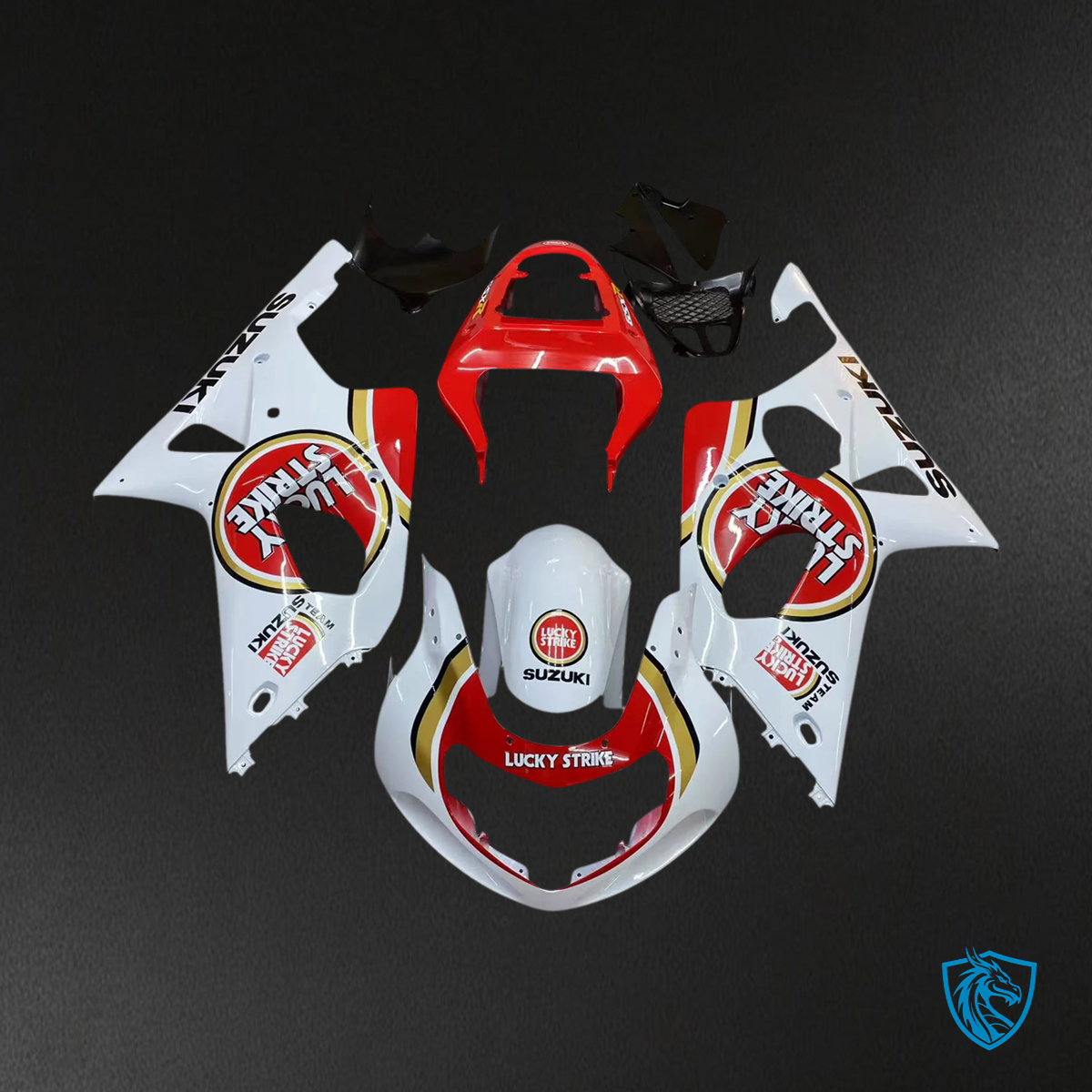 Suzuki GSXR 1000 (2000-2002) White & Red - Fairing Kit