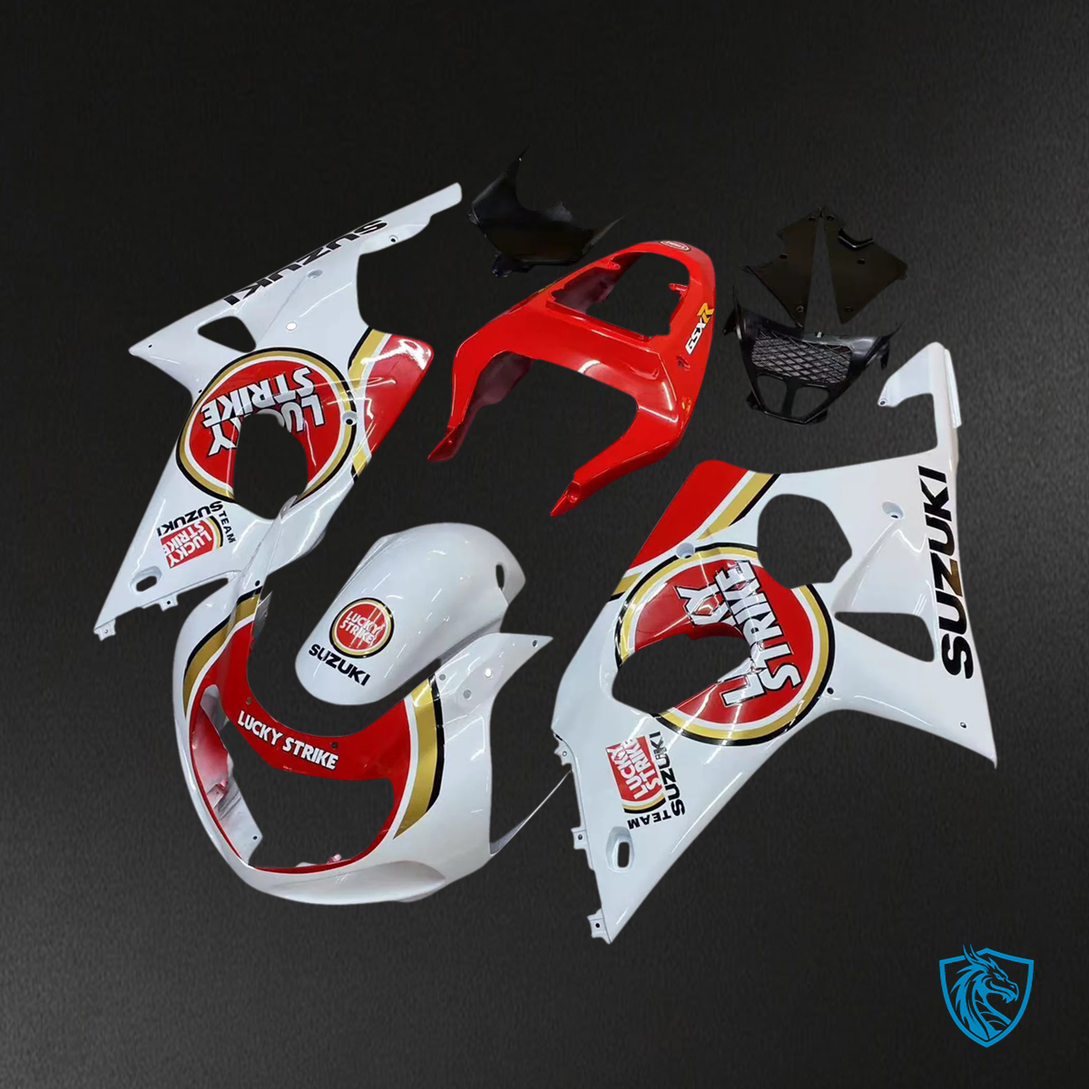 Suzuki GSXR 1000 (2000-2002) White & Red - Fairing Kit