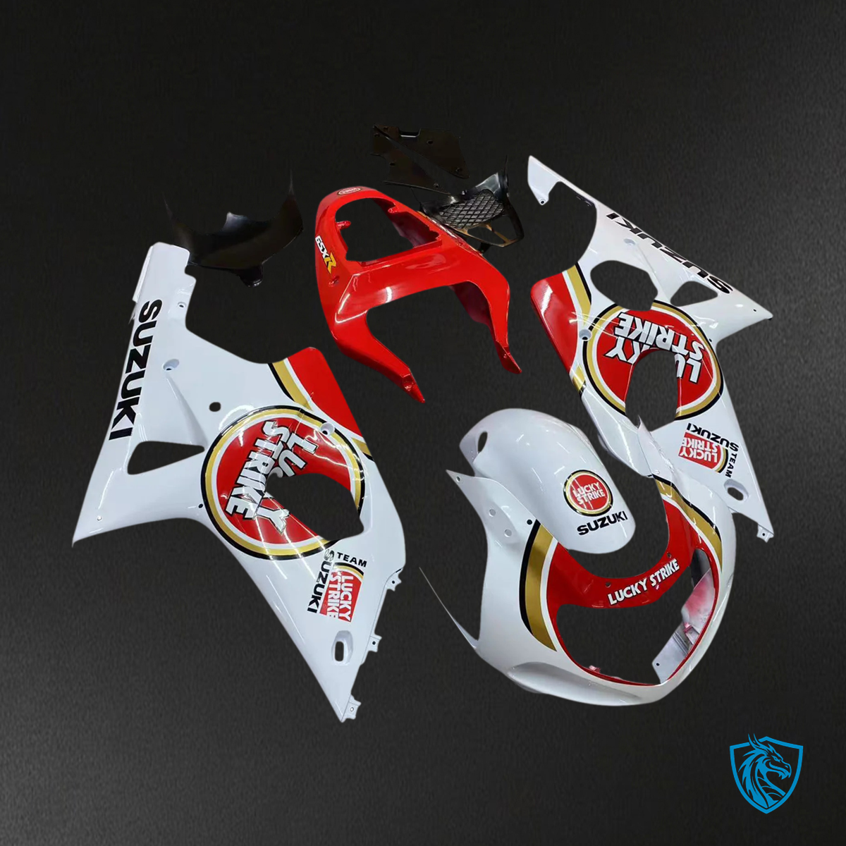Suzuki GSXR 1000 (2000-2002) White & Red - Fairing Kit