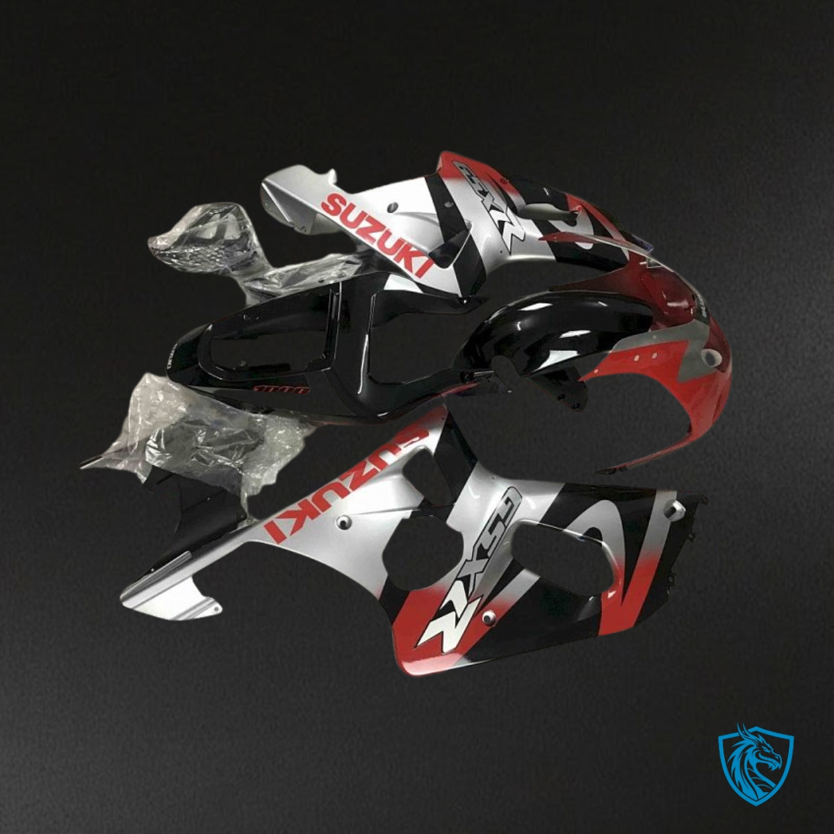 Suzuki GSXR1000 (2001-2002) Red, Black & White - Custom ABS Fairing Kit