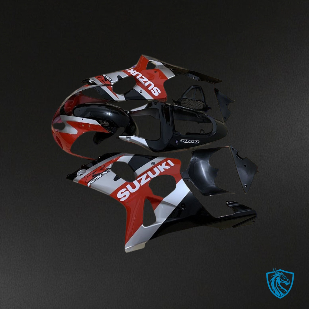 Suzuki GSXR1000 (2001-2002) Red & Silver Fairing Kit | ABS Bodywork