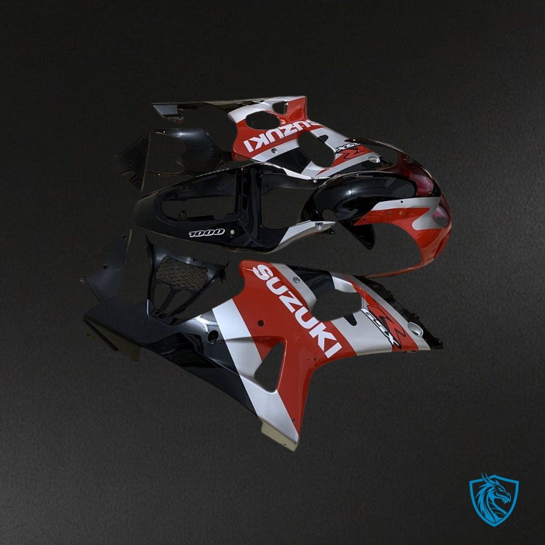 Suzuki GSXR1000 (2001-2002) Red & Silver Fairing Kit | ABS Bodywork