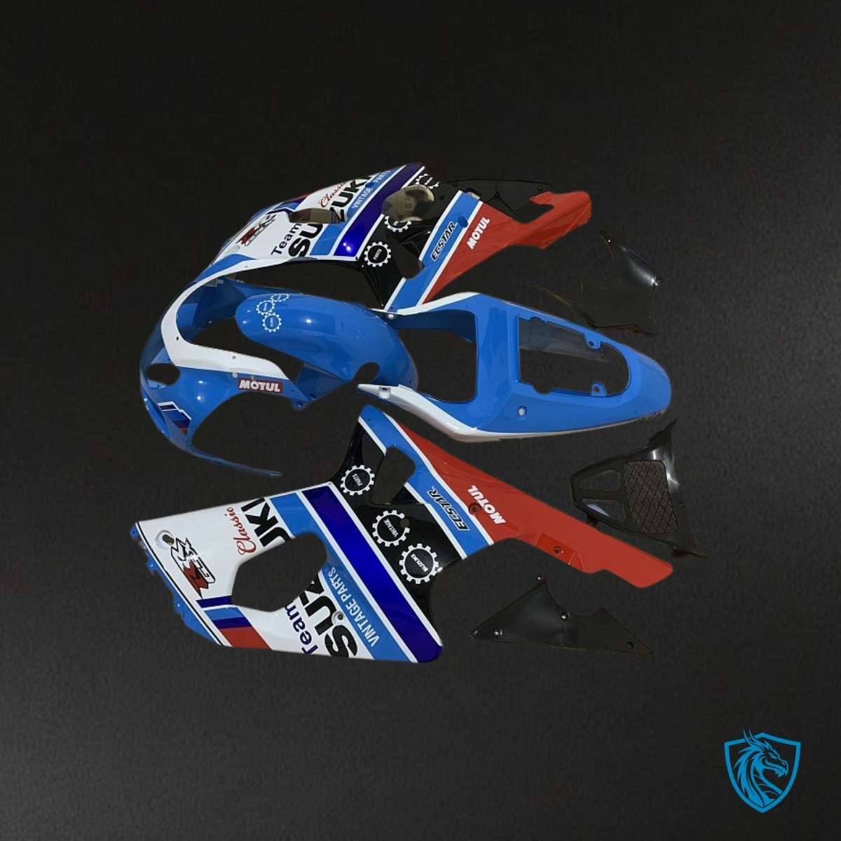 Suzuki GSXR1000 (2001-2002) Blue, White & Red Fairing Kit - Aftermarket ABS Bodywork