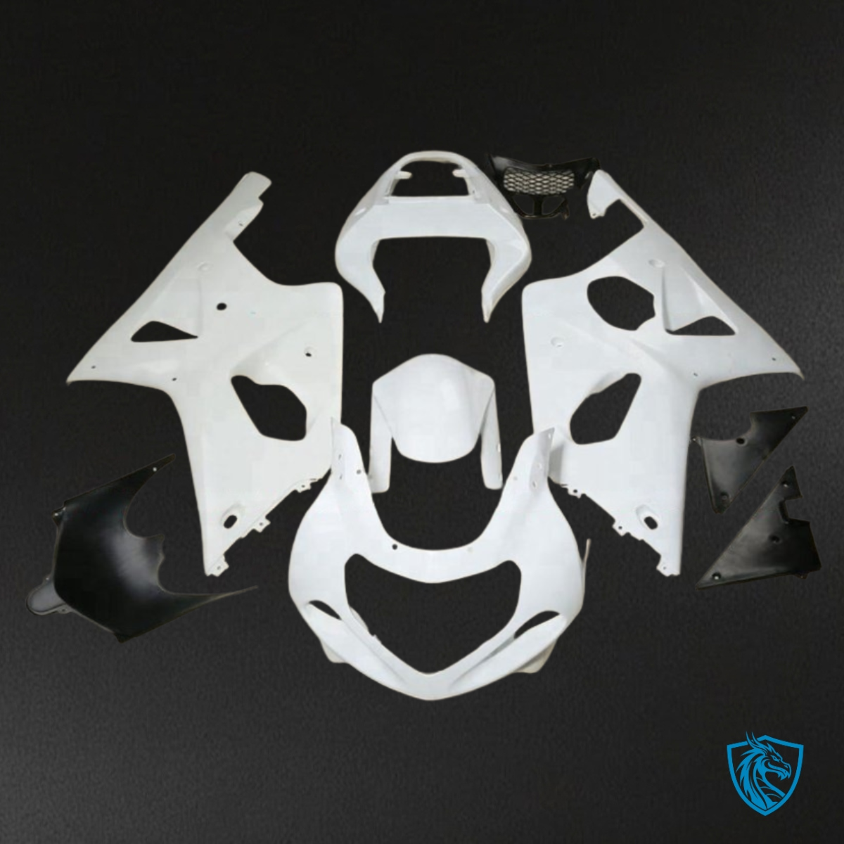 Suzuki GSXR1000 (2001-2002) White Fairing Kit - Aftermarket ABS Bodywork