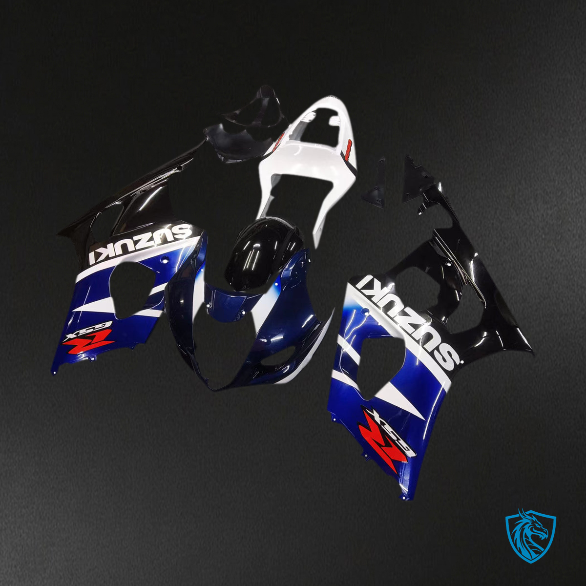 Suzuki GSXR1000 (2003-2004) K3 Blue, White & Black - Custom ABS Fairing Kit