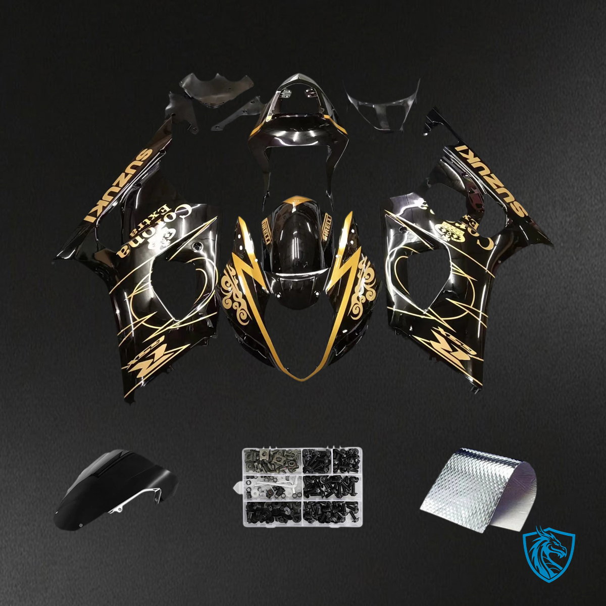 Suzuki GSXR1000 (2003-2004) Black & Golden - Fairing Kit