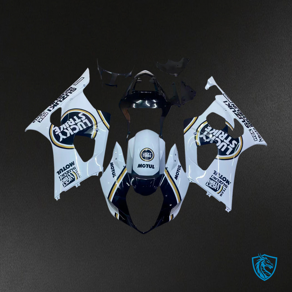 Suzuki GSXR1000 (2003-2004) Black, White & Golden - Fairing Kit