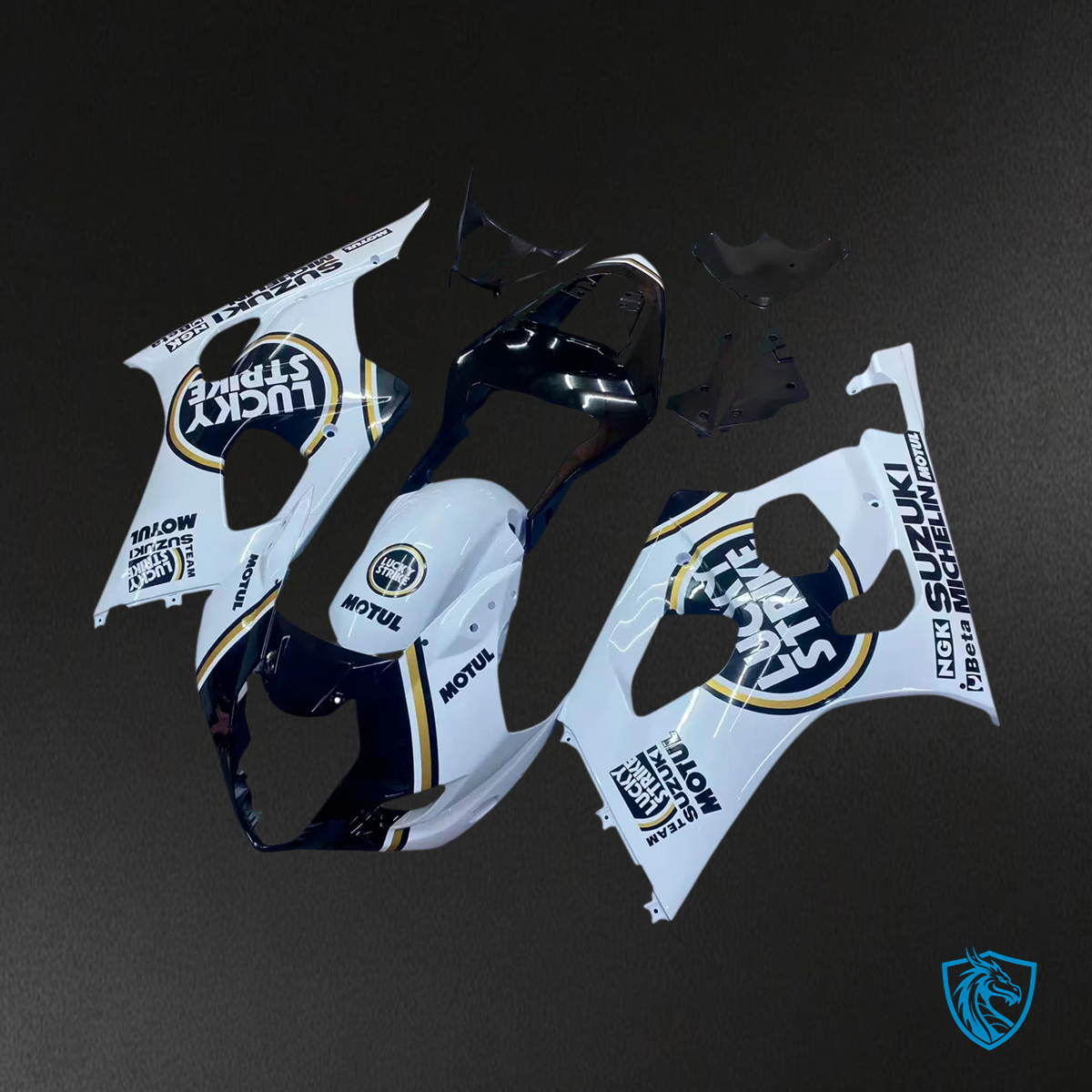 Suzuki GSXR1000 (2003-2004) Black, White & Golden - Fairing Kit