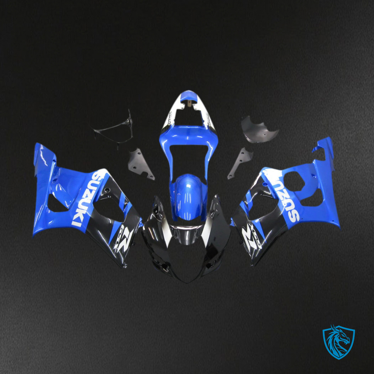 Suzuki GSXR1000 (2003-2004) Black and Blue - Fairing Kit