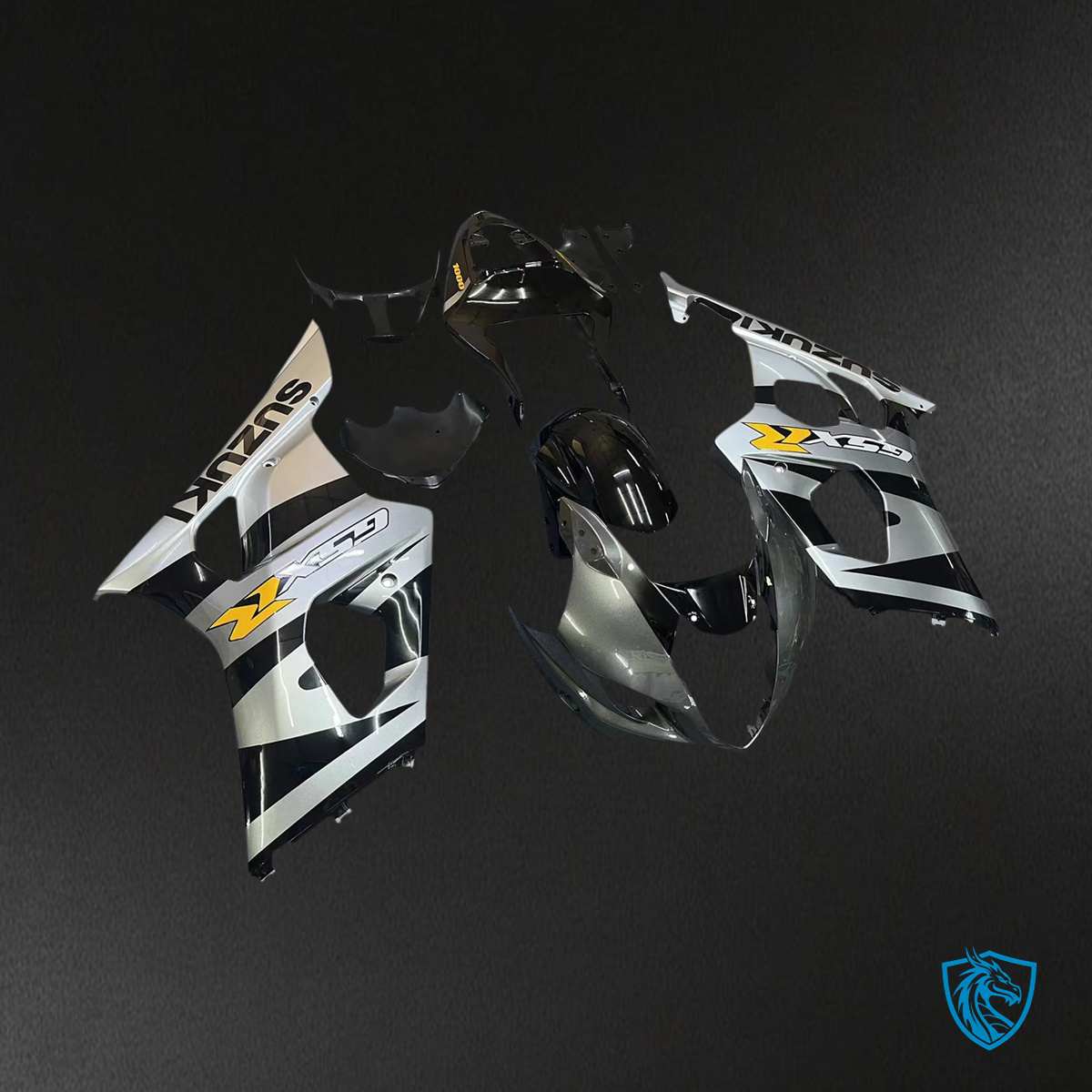 Suzuki GSXR1000 (2003-2004) Black & Gray - Fairing Kit