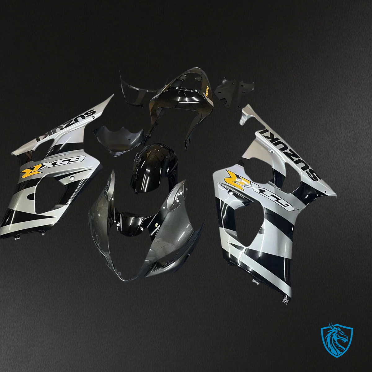 Suzuki GSXR1000 (2003-2004) Black & Gray - Fairing Kit