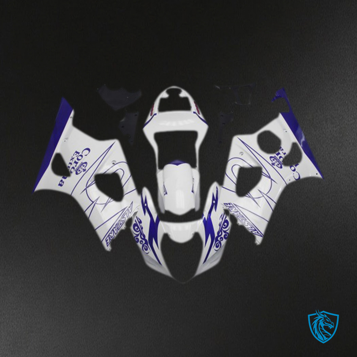 Suzuki GSXR 1000 (2003-2004) Blue & White Corona - MERGEment Motorcycle Fairings Kit