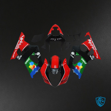 Suzuki GSXR 1000 (2003-2004) Red, Black & Green JOMO Motorcycle Fairings Kit | ABS Bodywork