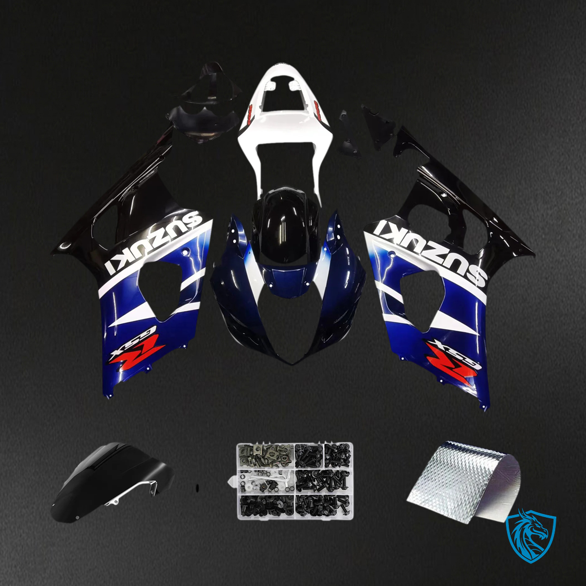Suzuki GSXR1000 (2003-2004) Multi Blue & White - Fairing Kit