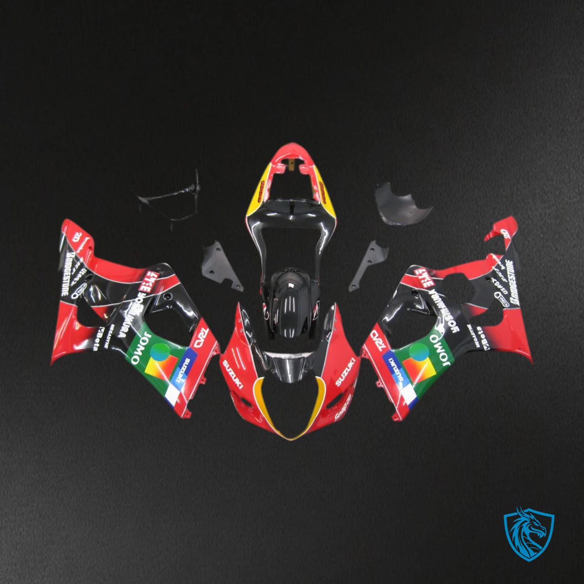 Suzuki GSXR1000 (2003-2004) Multi Red & Black - Fairing Kit