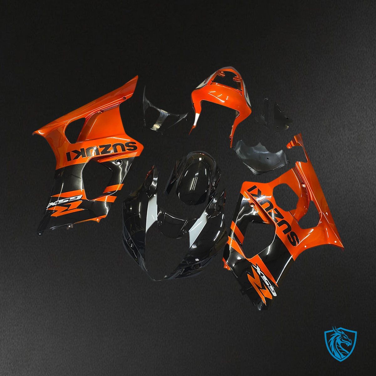 Suzuki GSXR1000 (2003-2004) Orange & Black - Fairing Kit
