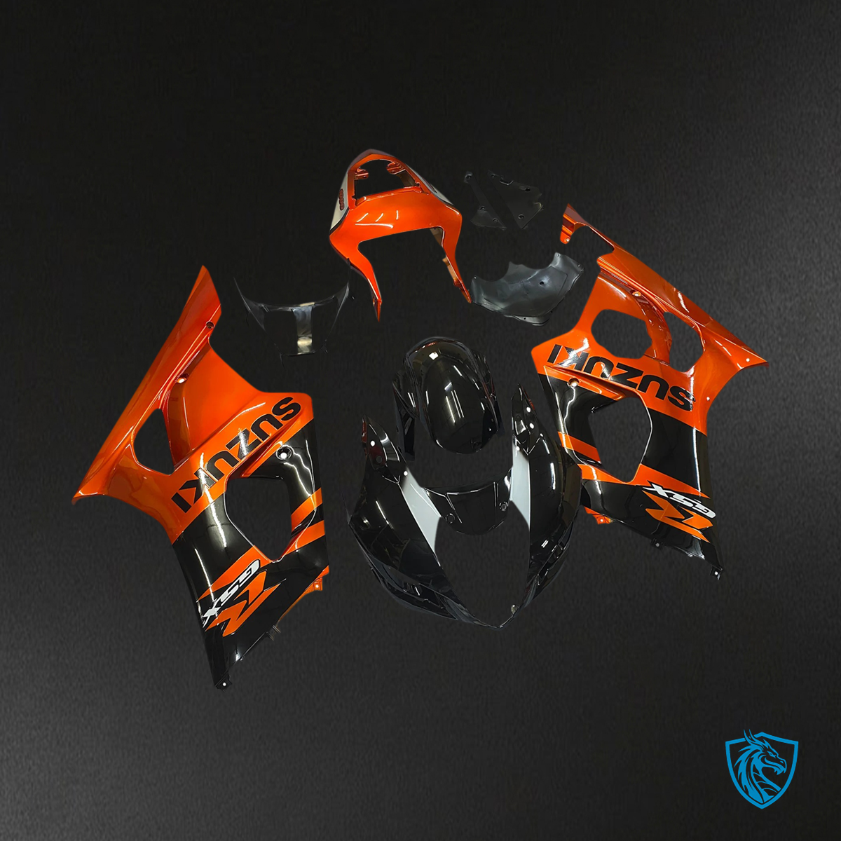 Suzuki GSXR1000 (2003-2004) Orange & Black - Fairing Kit