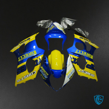 Suzuki GSXR 1000 (2003-2004) Blue & Yellow Pirelli Motorcycle - Custom ABS Fairing Kit
