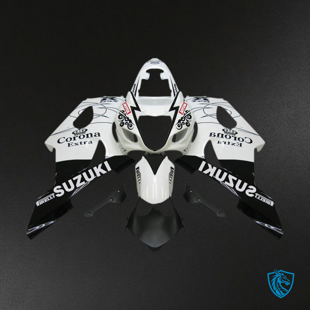 Suzuki GSXR1000 (2003-2004) White & Black Multi - Fairing Kit