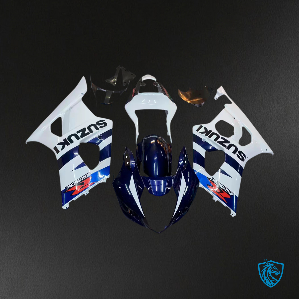 Suzuki GSXR1000 (2003-2004) White & Dark Blue - Fairing Kit