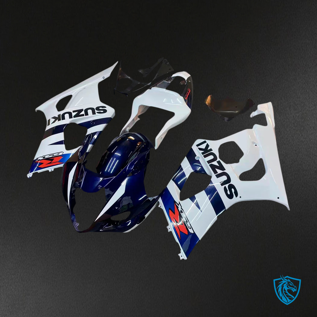 Suzuki GSXR1000 (2003-2004) White & Dark Blue - Fairing Kit