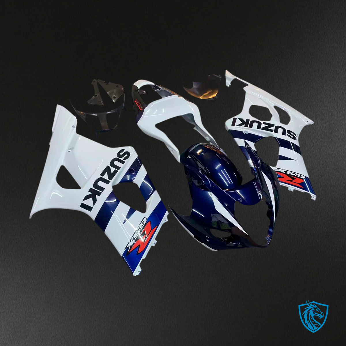Suzuki GSXR1000 (2003-2004) White & Dark Blue - Fairing Kit