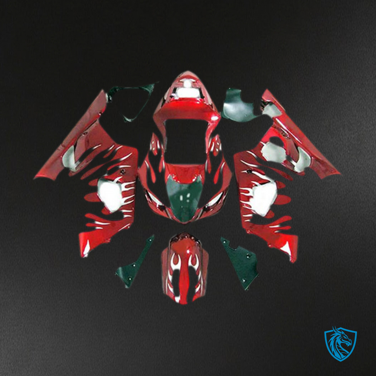 Suzuki GSXR 1000 (2003-2004) White & Red Flame Motorcycle Fairings Kit | ABS Bodywork