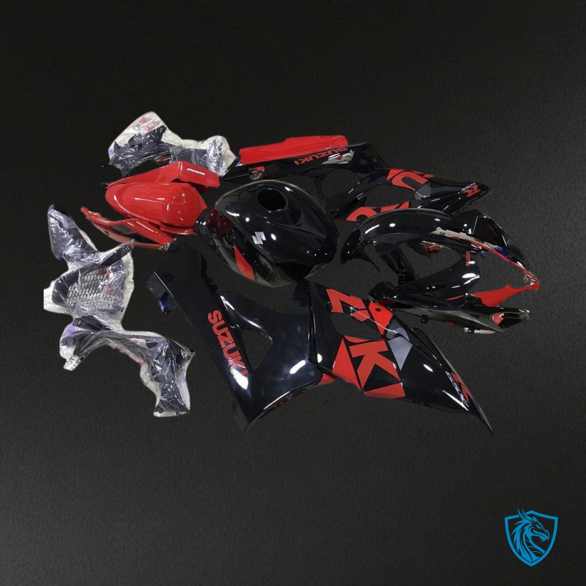 Suzuki GSXR1000 (2005-2006) Black & Red - Custom ABS Fairing Kit