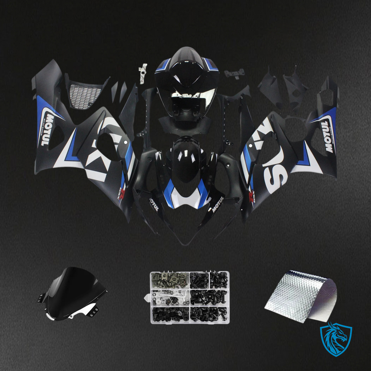 Suzuki GSXR1000 (2005-2006) Black & Blue - Fairing Kit