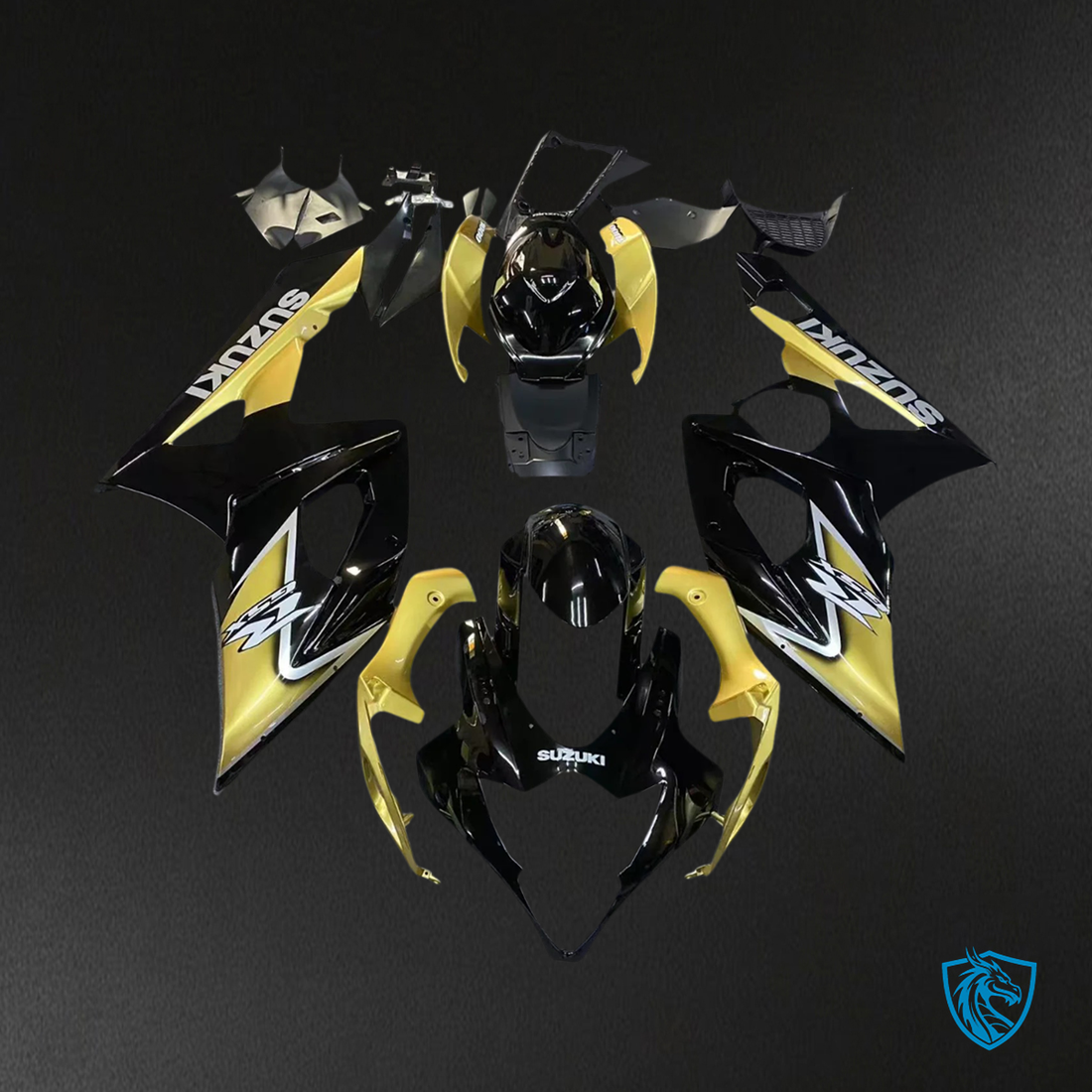Suzuki GSXR1000 (2005-2006) Black and Gold Fairing Kit