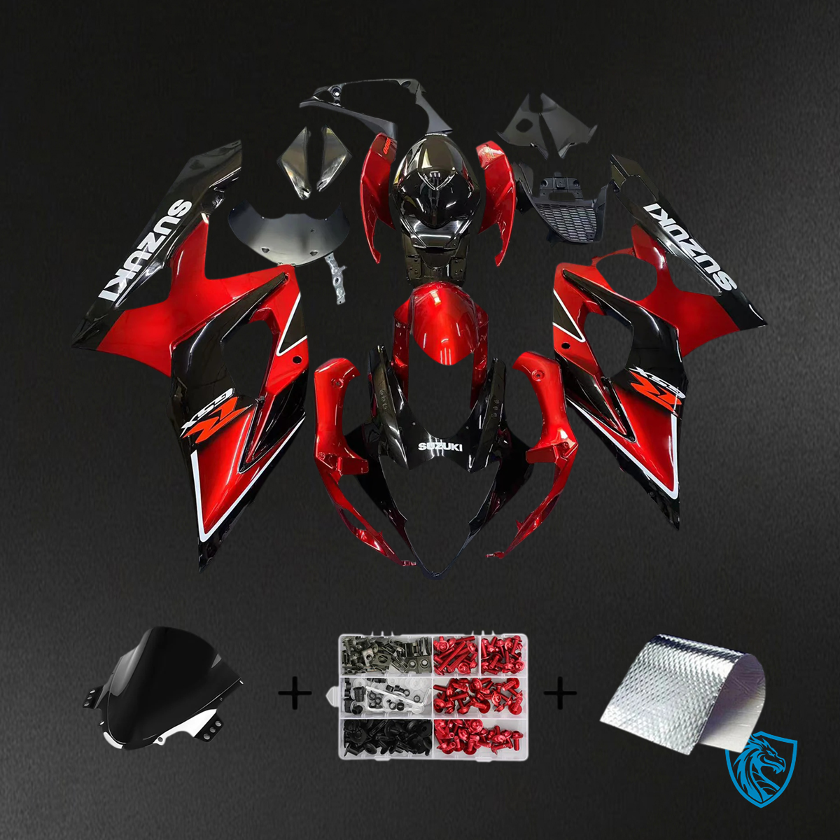 Suzuki GSXR1000 (2005-2006) Black & Red - Fairing Kit