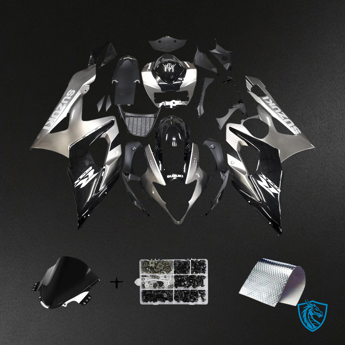 Suzuki GSXR1000 (2005-2006) G-Black & Sliver - Fairing Kit