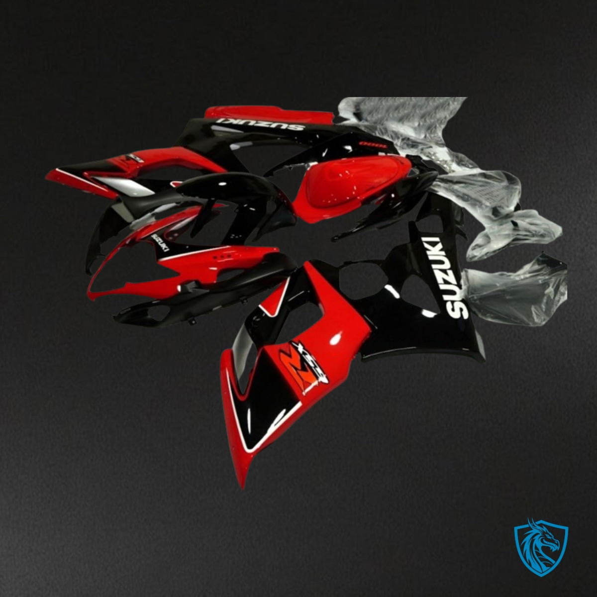 Suzuki GSXR1000 (2005-2006) Red & Black Fairing Kit - Aftermarket ABS Bodywork