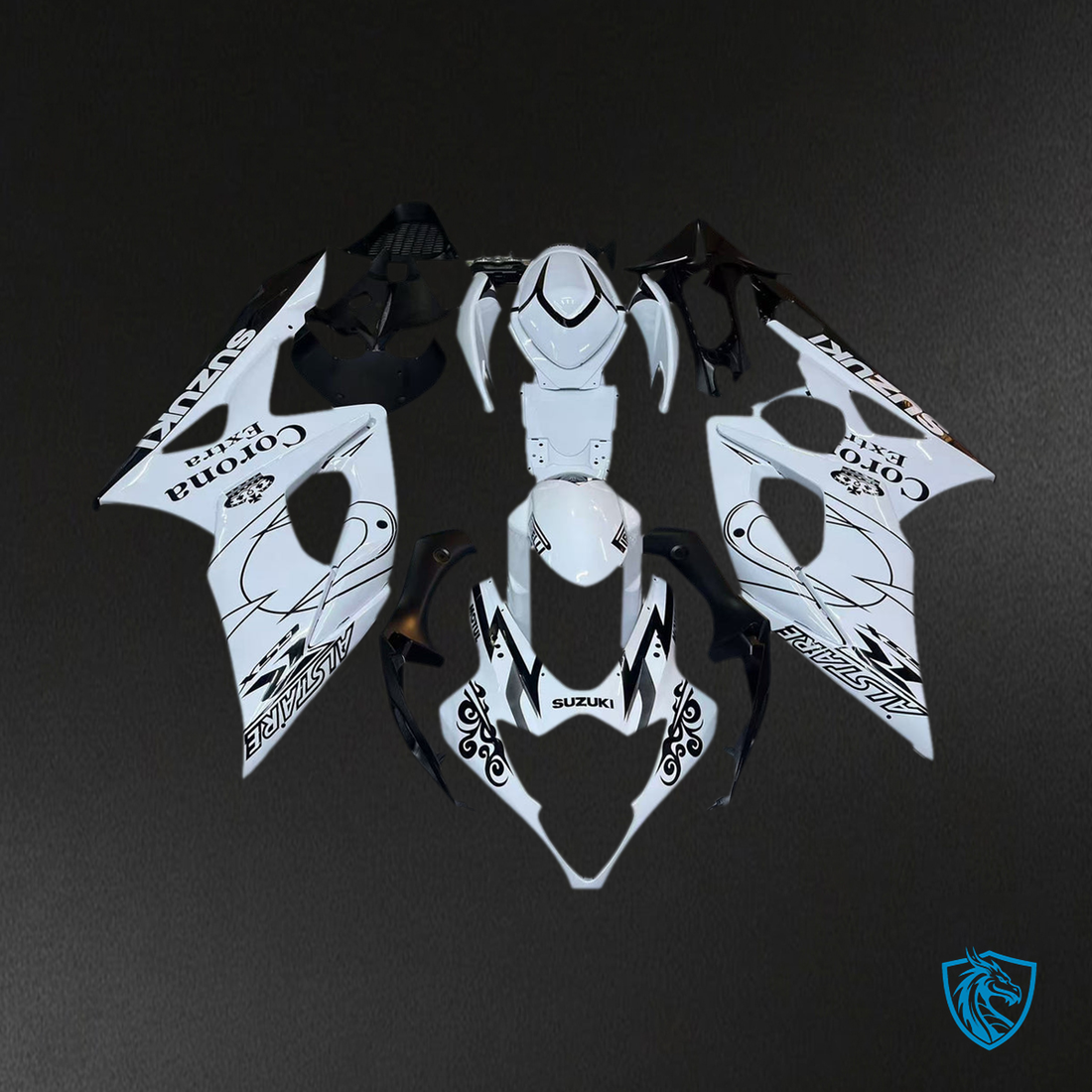 Suzuki GSXR1000 (2005-2006) White & Black Generic Fairings Kit - Aftermarket ABS Bodywork
