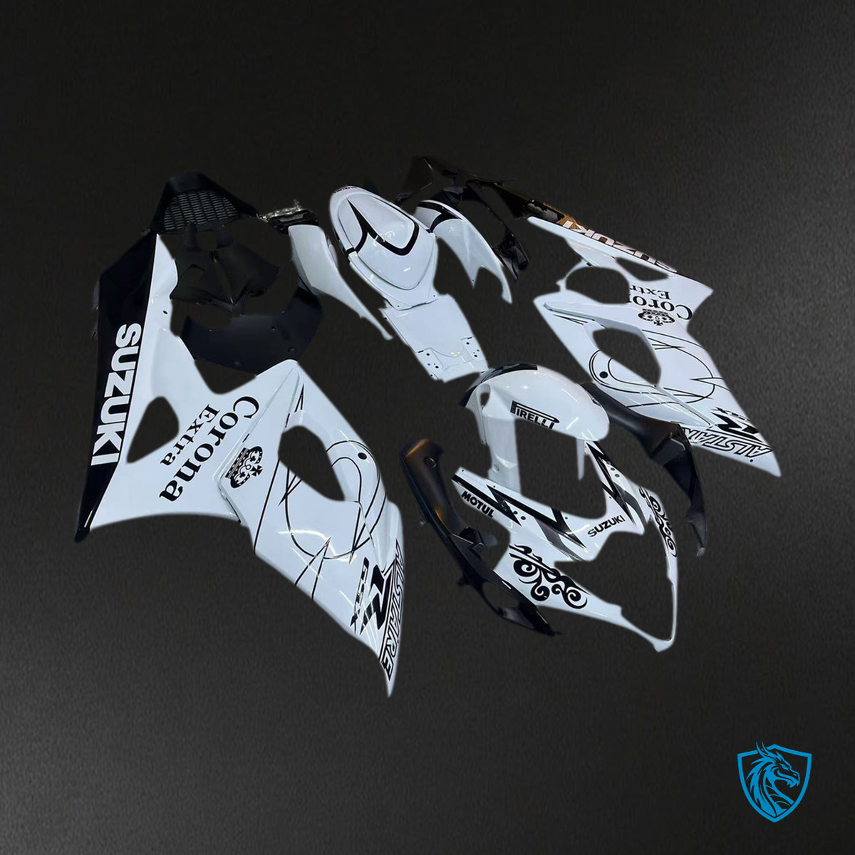 Suzuki GSXR1000 (2005-2006) White & Black Generic Fairings Kit - Aftermarket ABS Bodywork