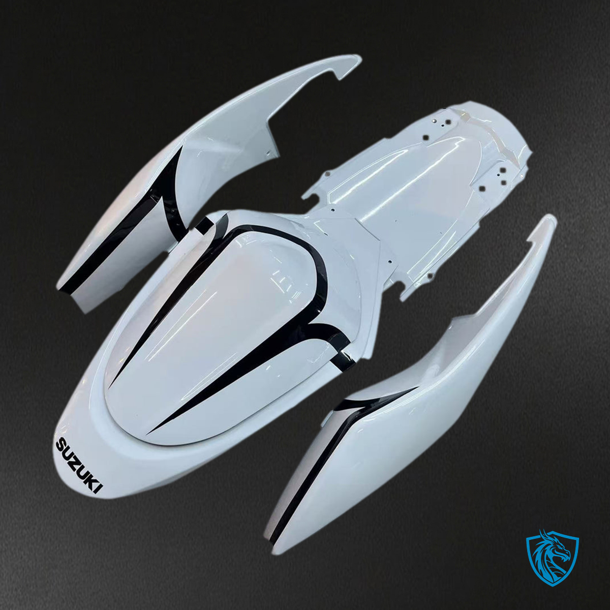 Suzuki GSXR1000 (2005-2006) White & Black Generic Fairings Kit - Aftermarket ABS Bodywork