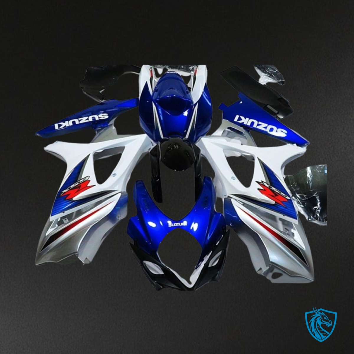 Suzuki GSXR1000 (2007-2008) Blue & White - MERGEment Motorcycle Fairings Kit