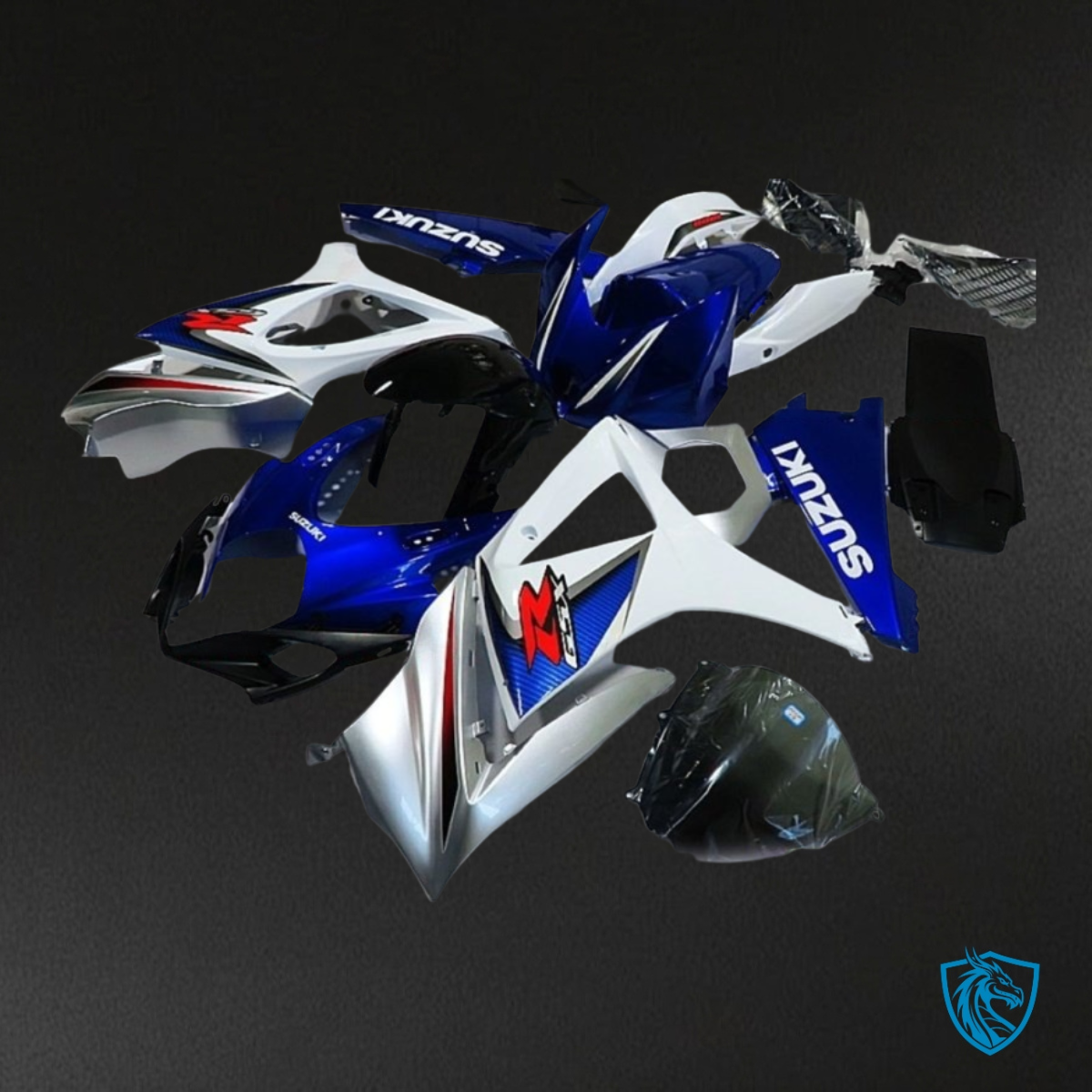 Suzuki GSXR1000 (2007-2008) Blue & White - MERGEment Motorcycle Fairings Kit