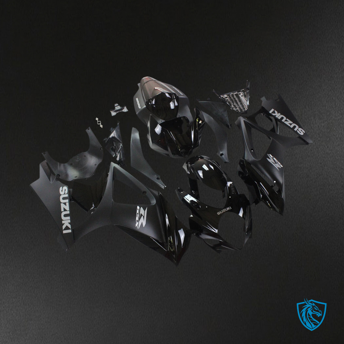 Suzuki GSXR1000 (2007-2008) Black Style 1 - Fairing Kit