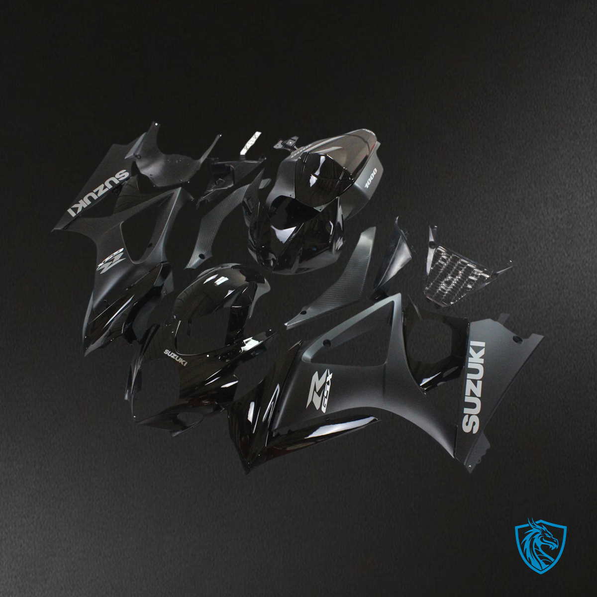 Suzuki GSXR1000 (2007-2008) Black Style 1 - Fairing Kit
